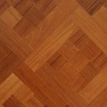 Teak patroonvloer gelakt
